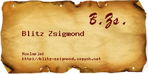 Blitz Zsigmond névjegykártya