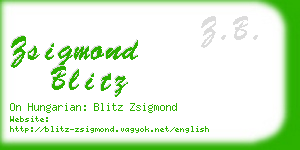 zsigmond blitz business card